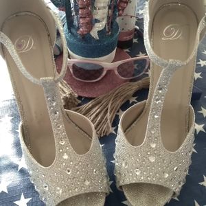 Rhinestones Silver shoes size 10